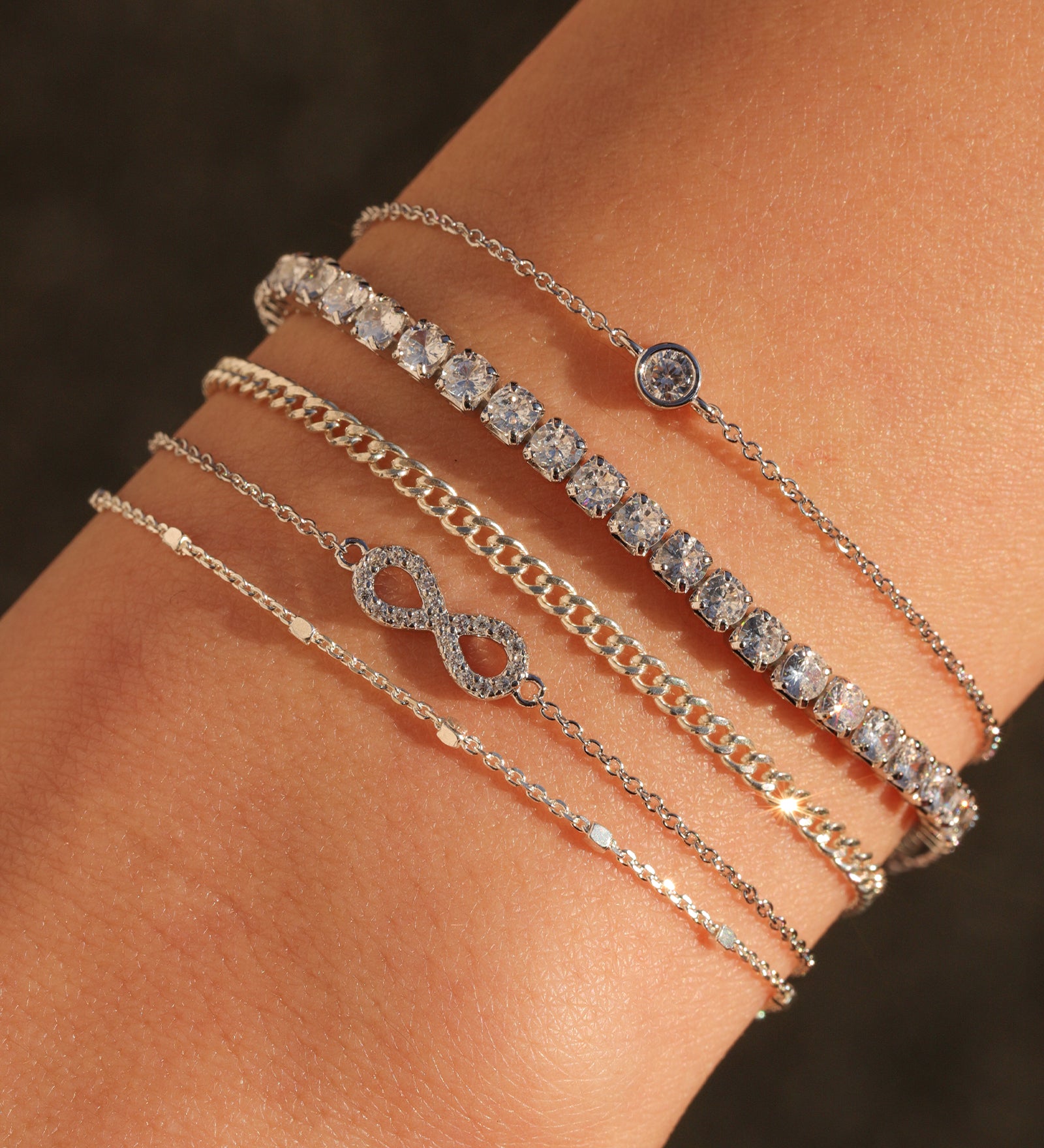 Quiet Icon-Infinity Pavé CZ Bracelet-Bracelets-Blue Ruby Jewellery-Vancouver Canada