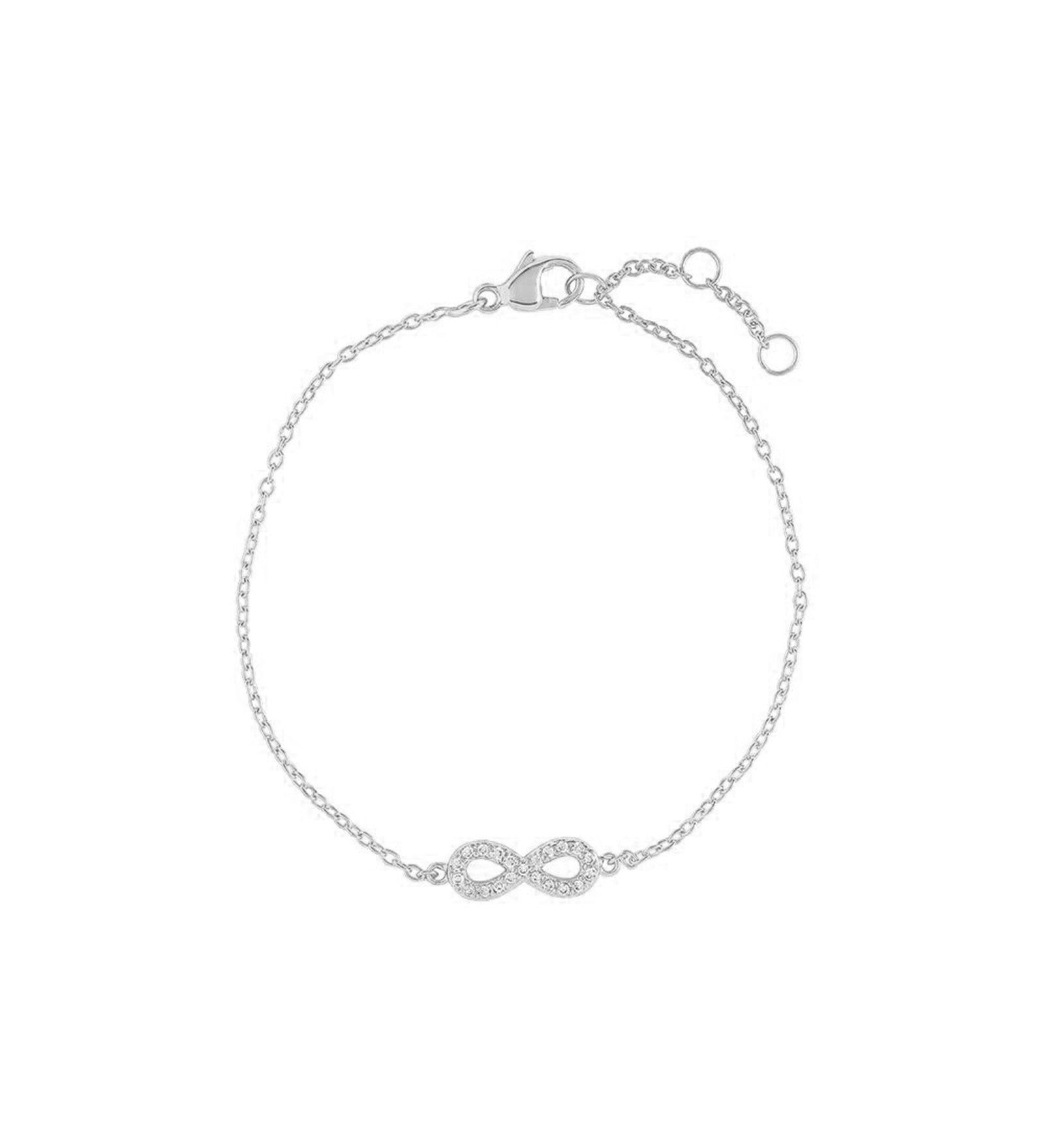 Infinity Pavé CZ Bracelet Sterling Silver, Cubic Zirconia