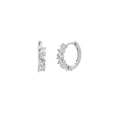 Mixed Marquise CZ Huggies | 12mm Sterling Silver, Cubic Zirconia