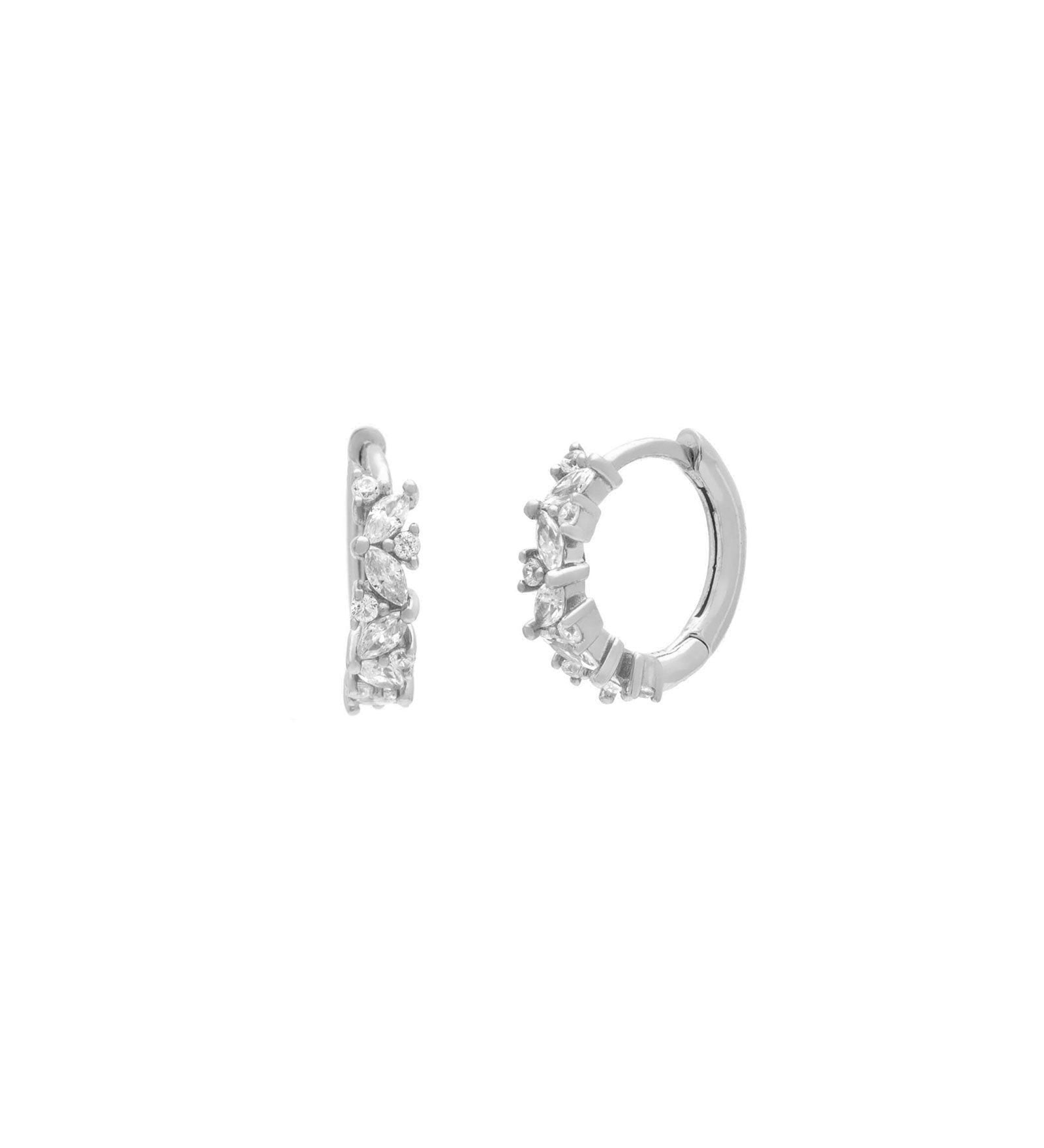 Mixed Marquise CZ Huggies | 12mm Sterling Silver, Cubic Zirconia