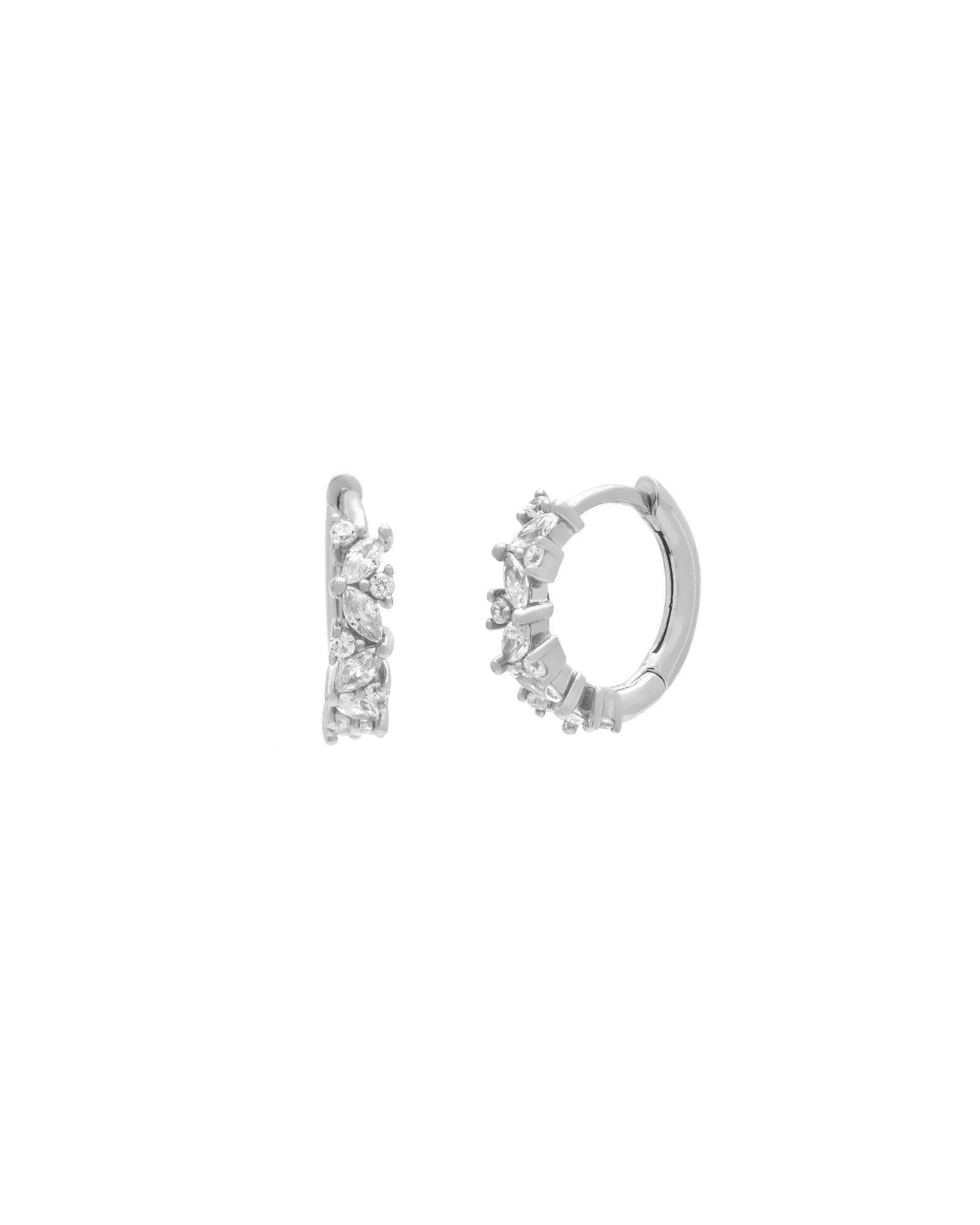 Mixed Marquise CZ Huggies | 12mm Sterling Silver, Cubic Zirconia