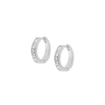 Channel CZ Huggies Rhodium Plated Sterling Silver, Cubic Zirconia