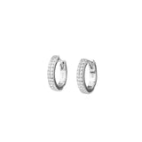 Two Row CZ Huggies | 14.5mm Sterling Silver, Cubic Zirconia