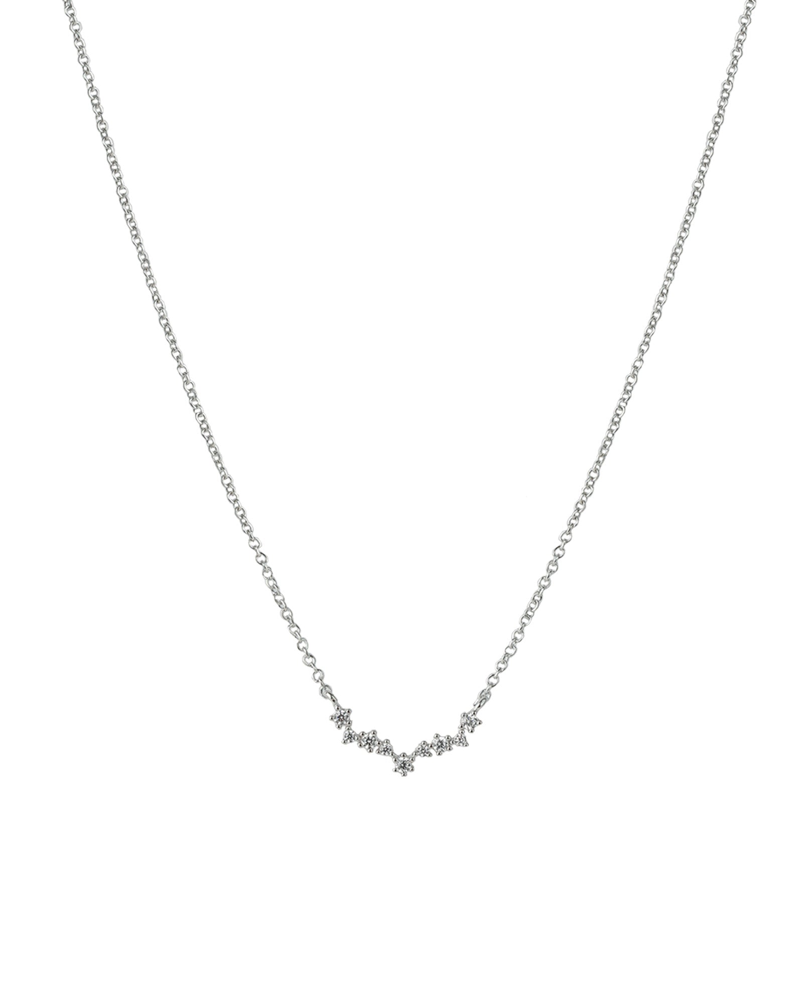 Quiet Icon-Curved CZ Stars Necklace-Necklaces-Sterling Silver, Cubic Zirconia-Blue Ruby Jewellery-Vancouver Canada