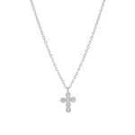 Cross Bezel CZ Necklace Sterling Silver, Cubic Zirconia