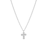 Cross Bezel CZ Necklace Sterling Silver, Cubic Zirconia