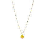 Smiley Face Enamel Chain Necklace 14k Gold Vermeil