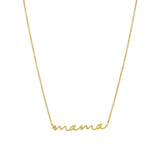 Mama Lowercase Script Necklace 14k Gold Vermeil