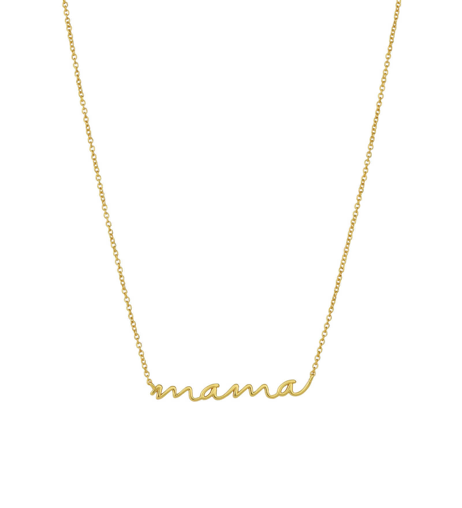 Mama Lowercase Script Necklace 14k Gold Vermeil