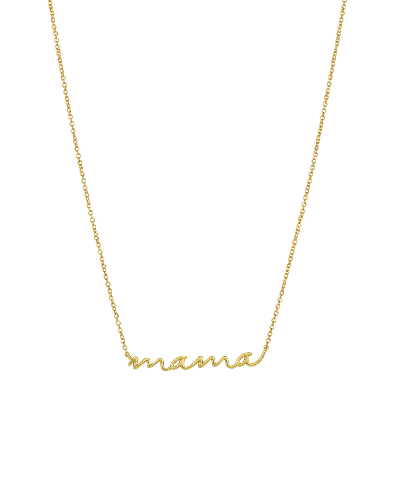 Mama Lowercase Script Necklace 14k Gold Vermeil