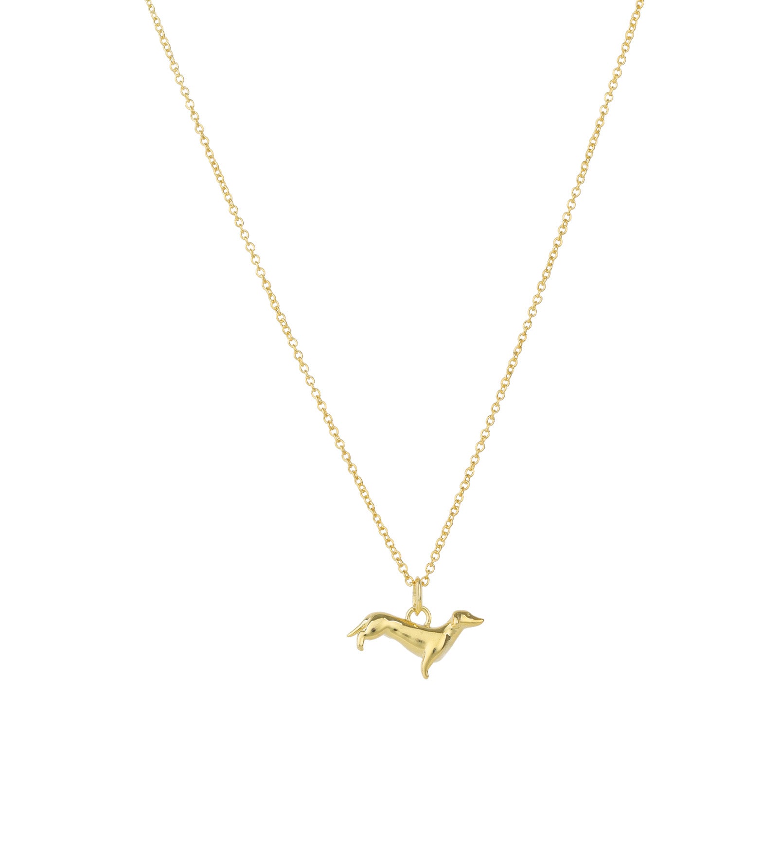 Dachshund Necklace 14k Gold Vermeil