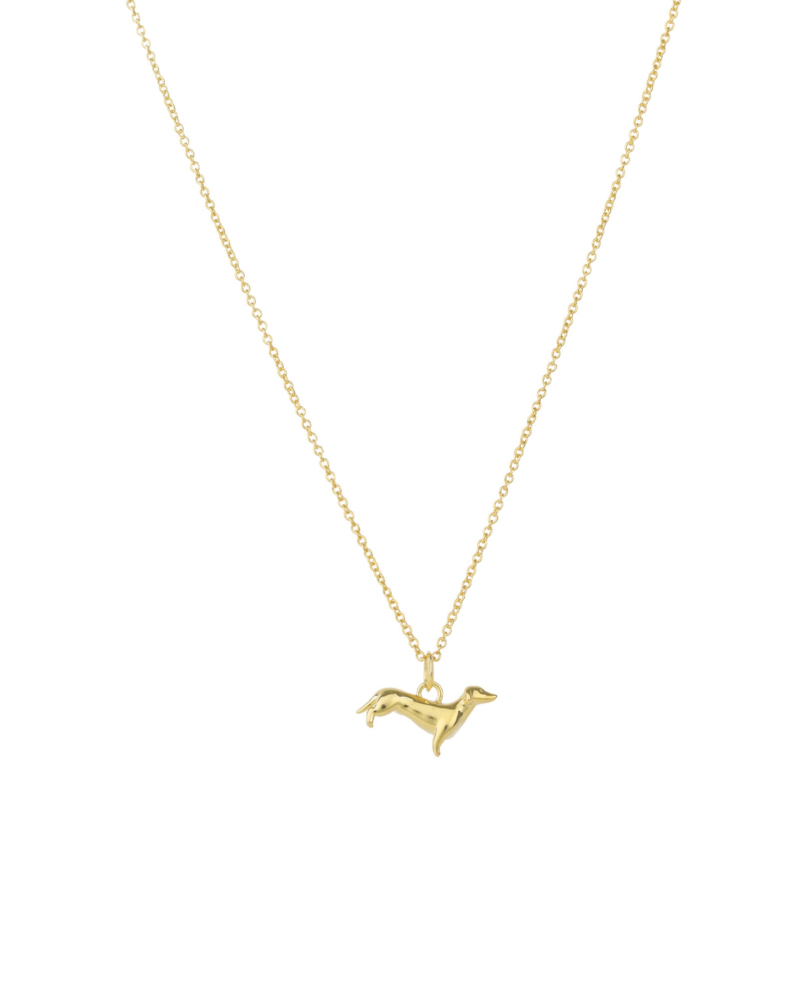 Dachshund Necklace 14k Gold Vermeil