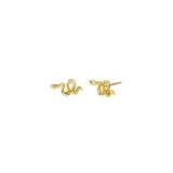 Snake CZ Studs 14k Gold Vermeil, Cubic Zirconia