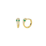 Snake Pavé CZ Huggies 14k Gold Vermeil, Cubic Zirconia