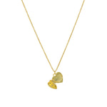 Flat Heart Single CZ Locket 14k Gold Vermeil, Cubic Zirconia