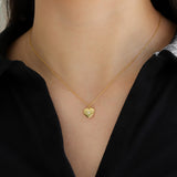 Quiet Icon-Flat Heart Single CZ Locket-Necklaces-Blue Ruby Jewellery-Vancouver Canada