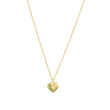 Flat Heart Single CZ Locket 14k Gold Vermeil, Cubic Zirconia