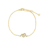 Snake Pavé CZ Bracelet 14k Gold Plated, Cubic Zirconia