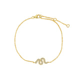 Snake Pavé CZ Bracelet 14k Gold Plated, Cubic Zirconia