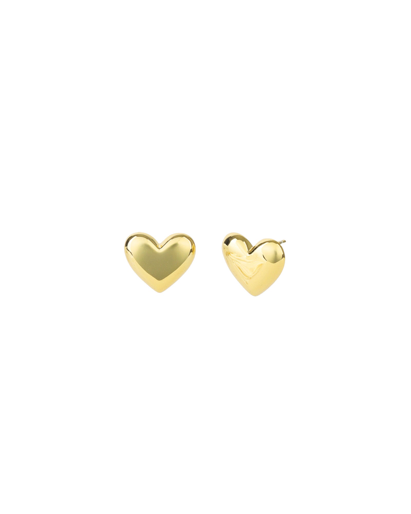 Puff Heart Studs 14k Gold Vermeil