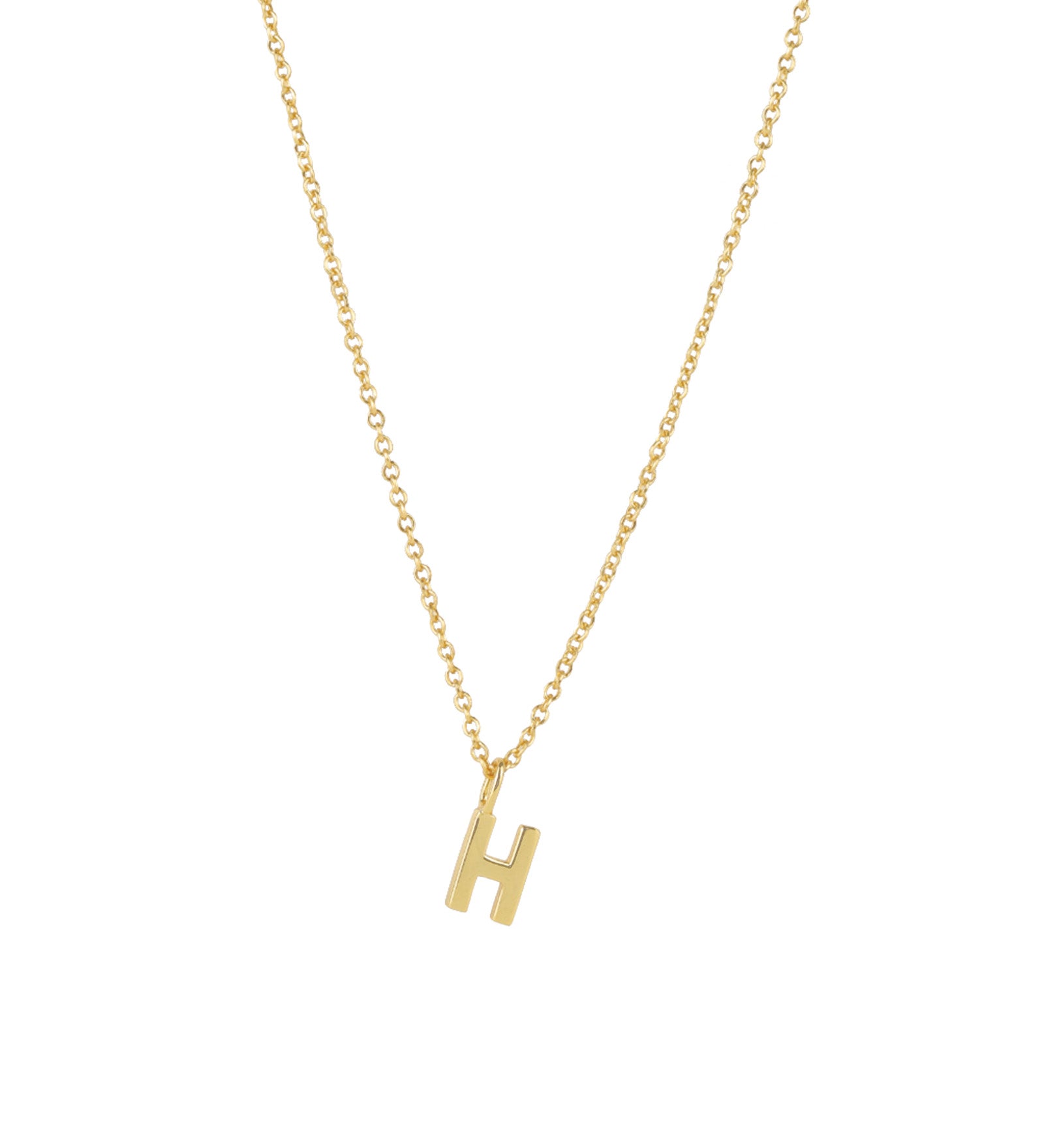 Quiet Icon-Initial Necklace-Necklaces-14k Gold Vermeil-H-Blue Ruby Jewellery-Vancouver Canada