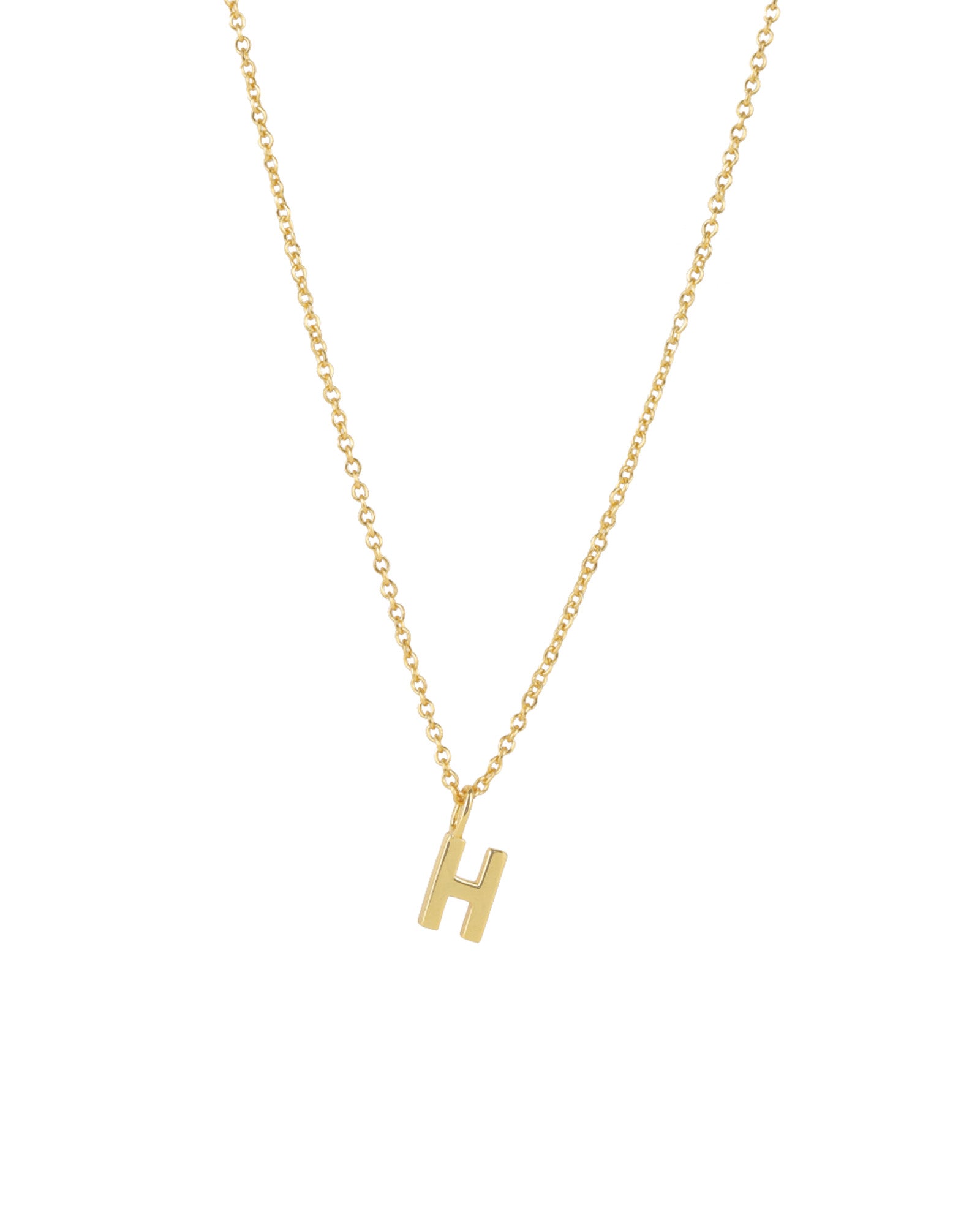 Quiet Icon-Initial Necklace-Necklaces-14k Gold Vermeil-H-Blue Ruby Jewellery-Vancouver Canada