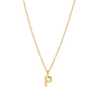 Quiet Icon-Initial Necklace-Necklaces-14k Gold Vermeil-P-Blue Ruby Jewellery-Vancouver Canada