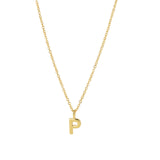 Quiet Icon-Initial Necklace-Necklaces-14k Gold Vermeil-P-Blue Ruby Jewellery-Vancouver Canada