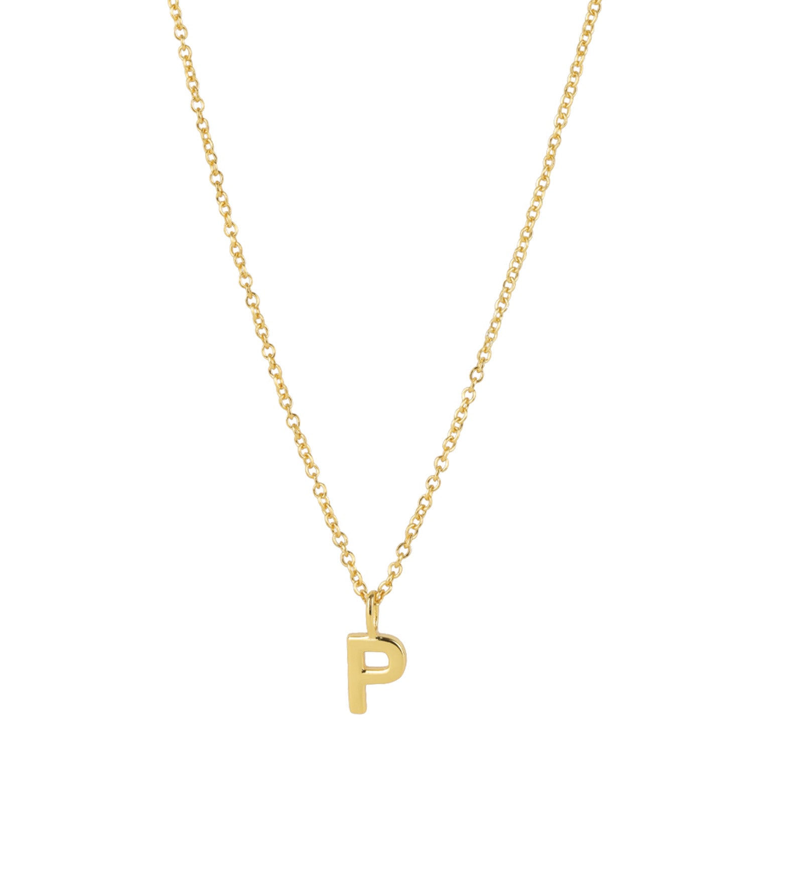 Quiet Icon-Initial Necklace-Necklaces-14k Gold Vermeil-P-Blue Ruby Jewellery-Vancouver Canada