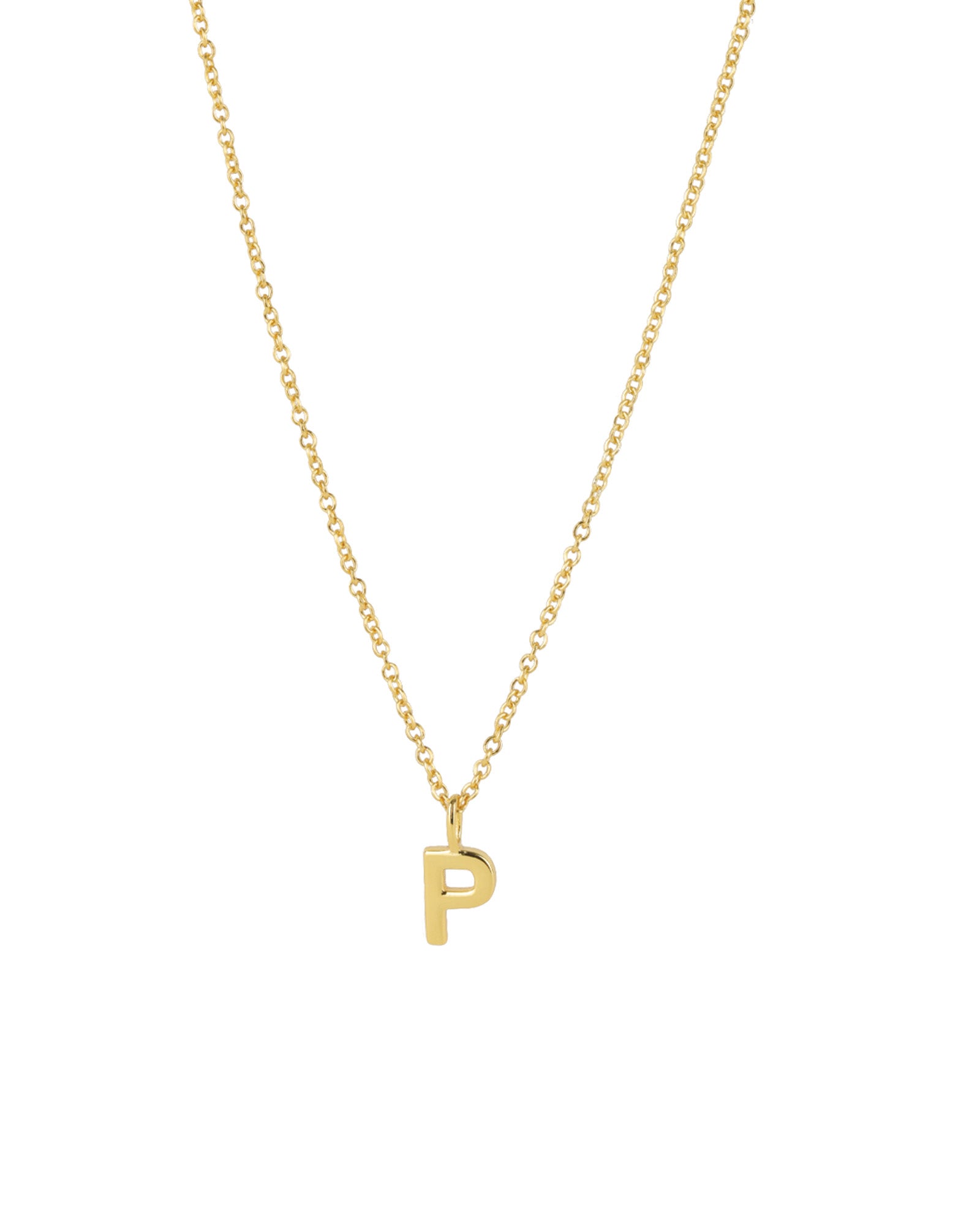 Quiet Icon-Initial Necklace-Necklaces-14k Gold Vermeil-P-Blue Ruby Jewellery-Vancouver Canada