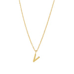 Quiet Icon-Initial Necklace-Necklaces-14k Gold Vermeil-V-Blue Ruby Jewellery-Vancouver Canada