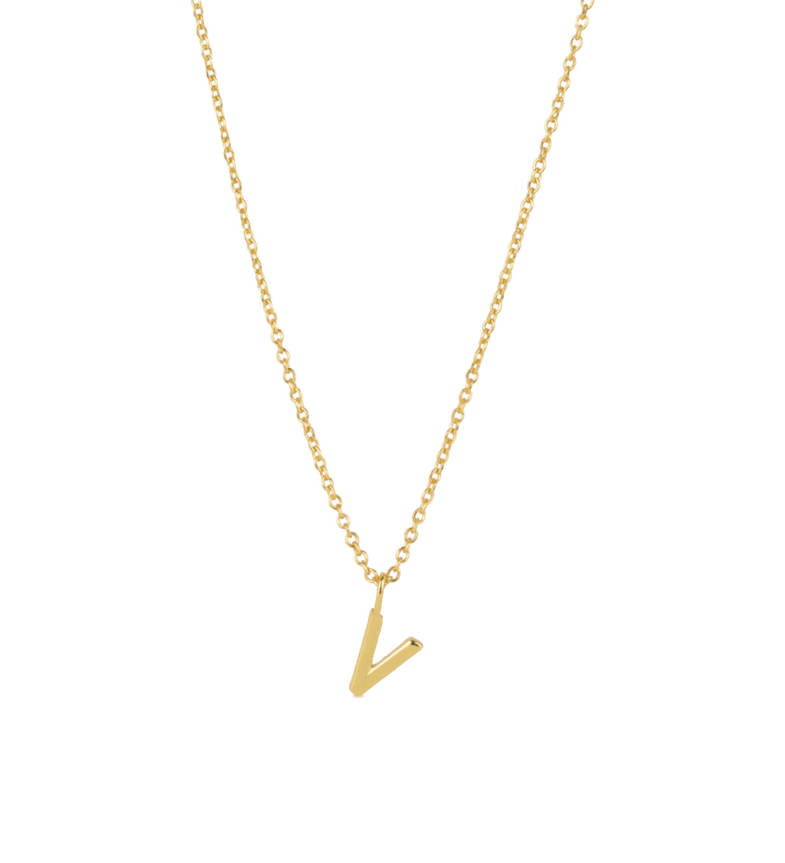 Quiet Icon-Initial Necklace-Necklaces-14k Gold Vermeil-V-Blue Ruby Jewellery-Vancouver Canada