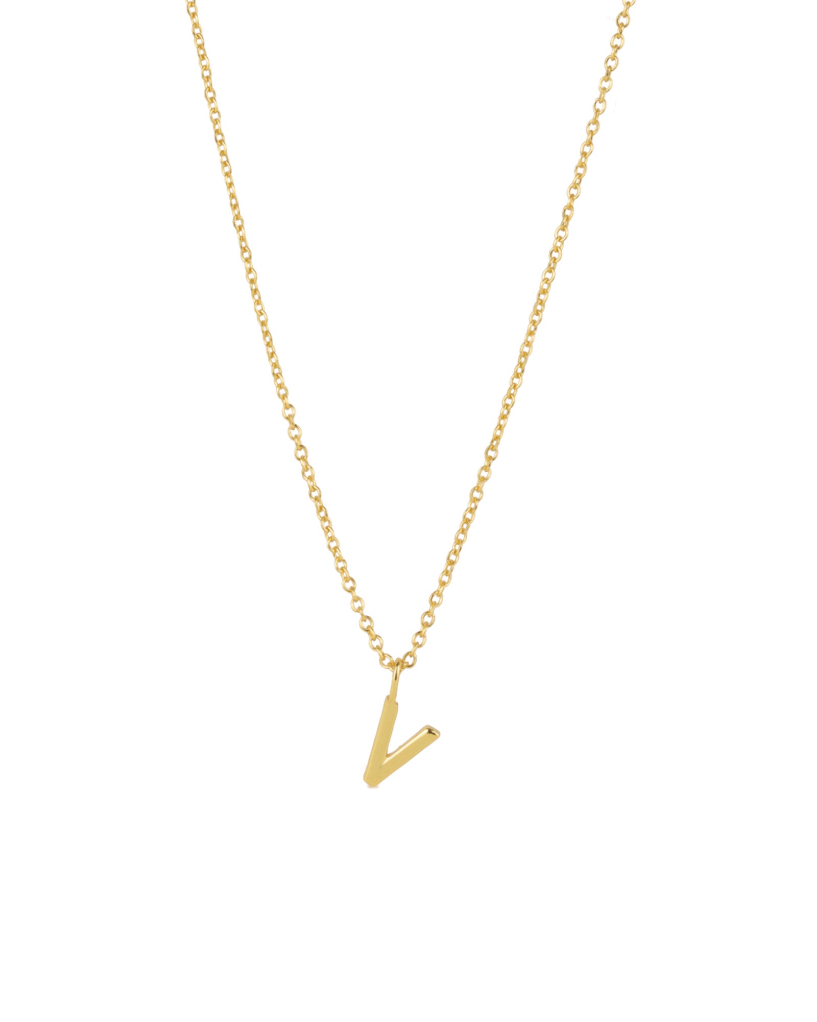 Quiet Icon-Initial Necklace-Necklaces-14k Gold Vermeil-V-Blue Ruby Jewellery-Vancouver Canada