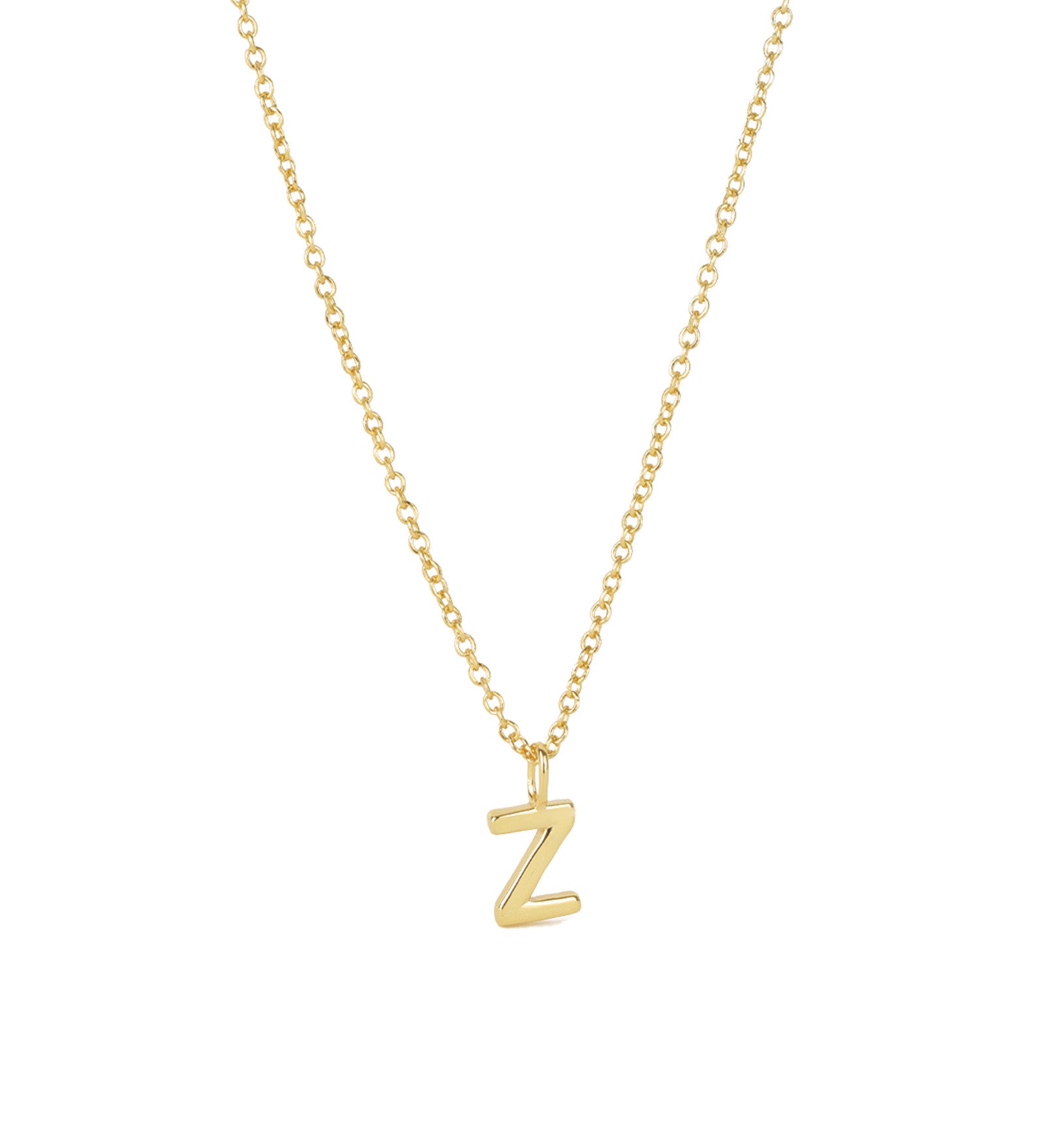 Quiet Icon-Initial Necklace-Necklaces-14k Gold Vermeil-Z-Blue Ruby Jewellery-Vancouver Canada