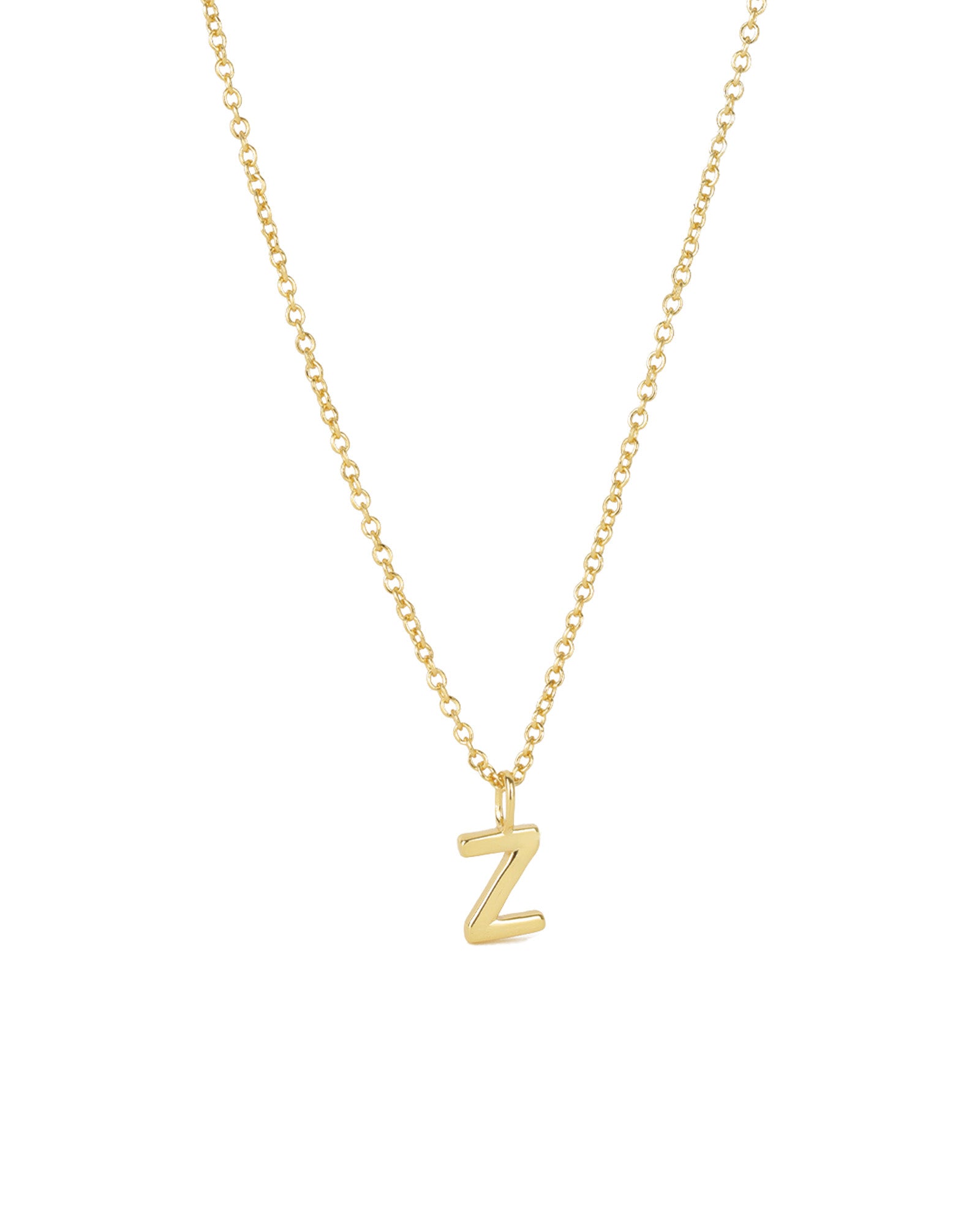 Quiet Icon-Initial Necklace-Necklaces-14k Gold Vermeil-Z-Blue Ruby Jewellery-Vancouver Canada