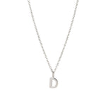 Quiet Icon-Initial Necklace-Necklaces-Rhodium Plated Sterling Silver-D-Blue Ruby Jewellery-Vancouver Canada