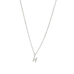 Quiet Icon-Initial Necklace-Necklaces-Rhodium Plated Sterling Silver-H-Blue Ruby Jewellery-Vancouver Canada