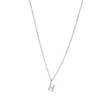 Quiet Icon-Initial Necklace-Necklaces-Rhodium Plated Sterling Silver-H-Blue Ruby Jewellery-Vancouver Canada