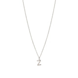 Quiet Icon-Initial Necklace-Necklaces-Rhodium Plated Sterling Silver-Z-Blue Ruby Jewellery-Vancouver Canada