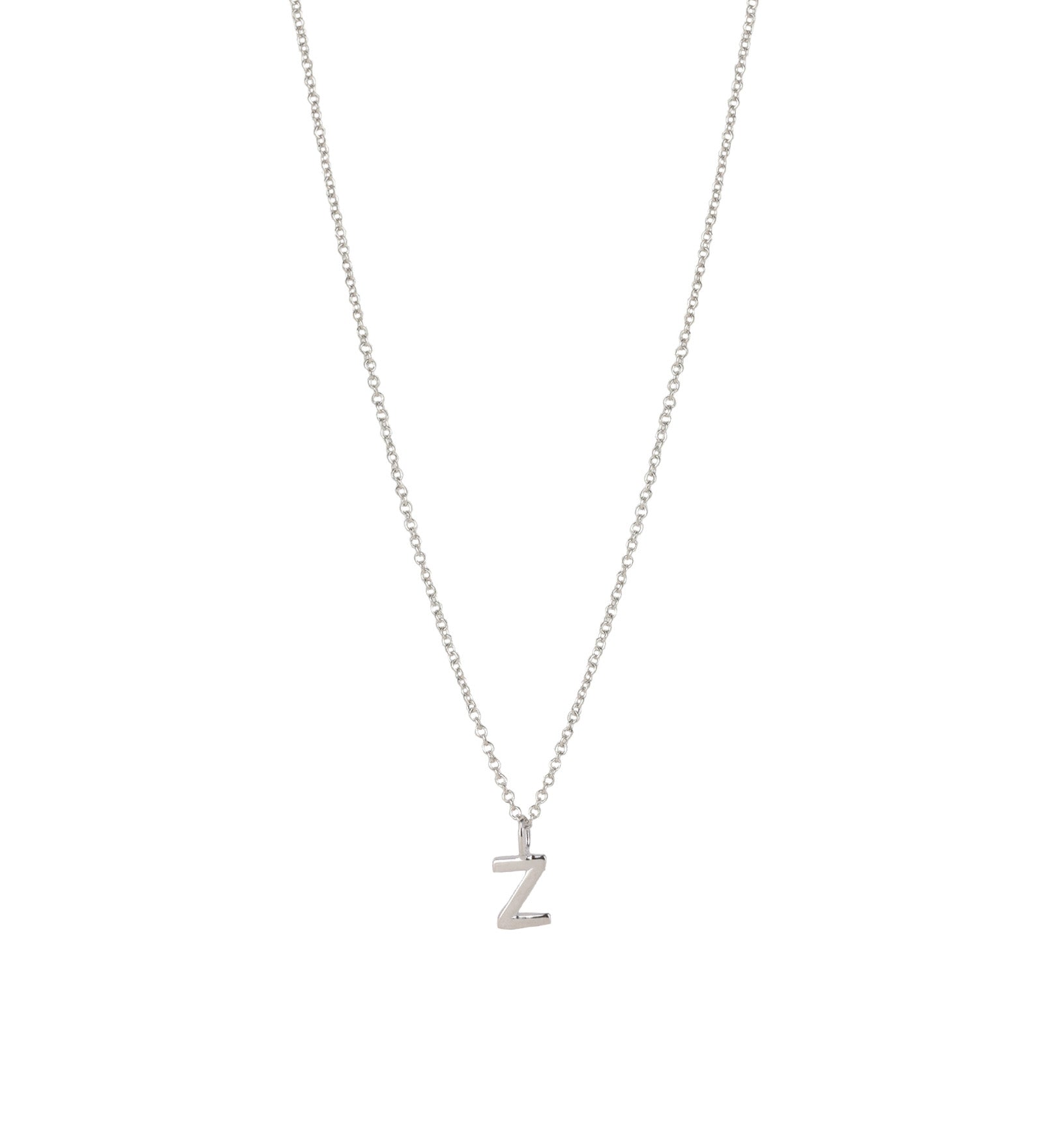 Quiet Icon-Initial Necklace-Necklaces-Rhodium Plated Sterling Silver-Z-Blue Ruby Jewellery-Vancouver Canada