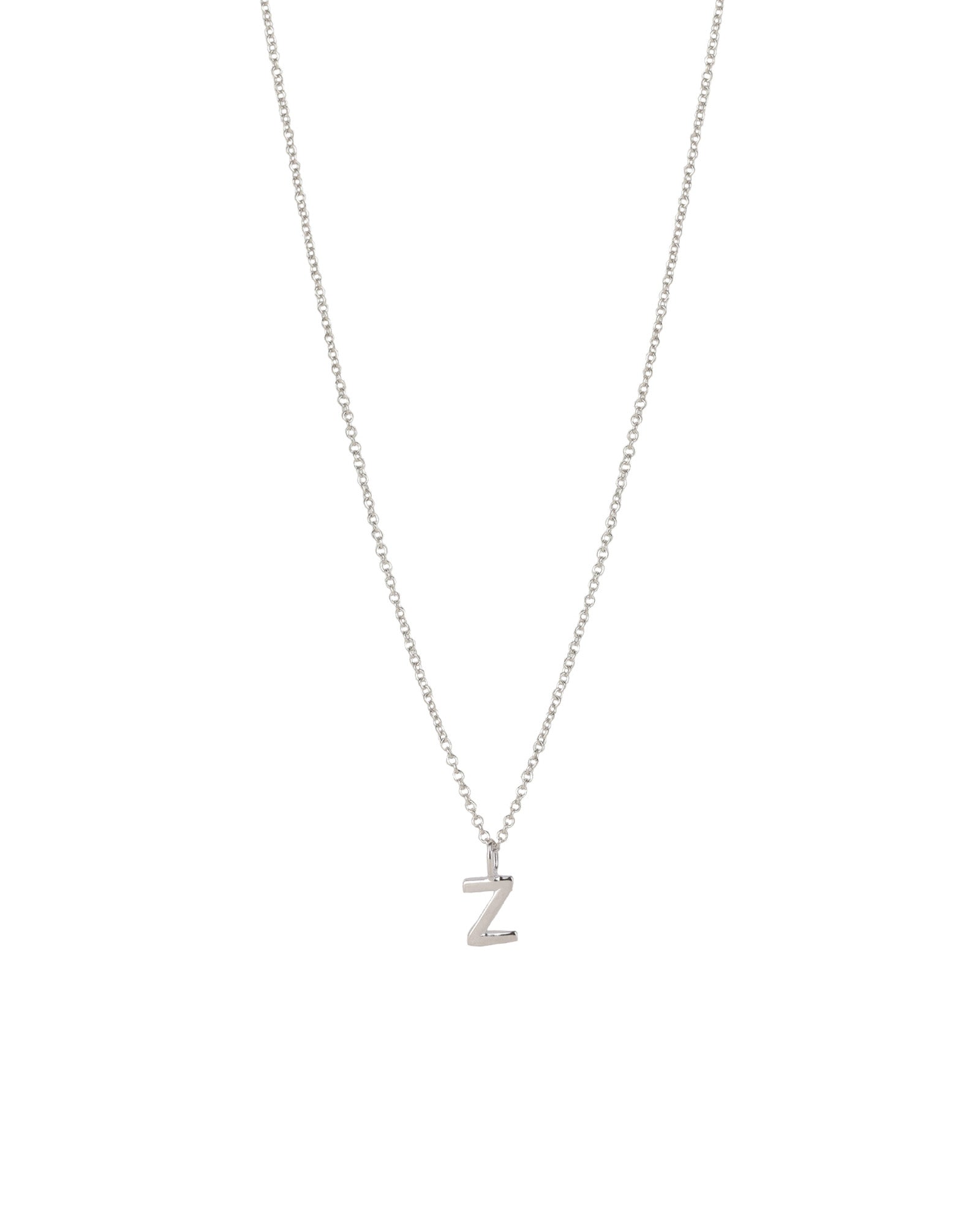 Quiet Icon-Initial Necklace-Necklaces-Rhodium Plated Sterling Silver-Z-Blue Ruby Jewellery-Vancouver Canada