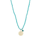 Agate Moon Drop Diamond Necklace 10k Yellow Gold, Blue Agate