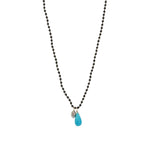 Spinel Turquoise Drop Necklace 10k Yellow Gold, Spinel