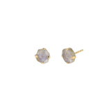 Labradorite Prong Studs 22k Gold Vermeil, Labradorite