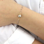 Beaded Chain Tahitian Pearl Bracelet 22k Gold Vermeil, Sterling Silver