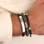 Bondi Bracelet Sterling Silver, Malachite / 7.5"