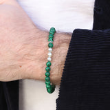 Bondi Bracelet Sterling Silver, Malachite / 7.5"