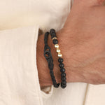 Bondi Bracelet 14k Yellow Gold, Onyx / 7.5"