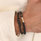 Bondi Bracelet 14k Yellow Gold, Onyx / 7.5"