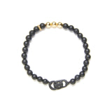 Bondi Bracelet 14k Yellow Gold, Onyx / 7.5"